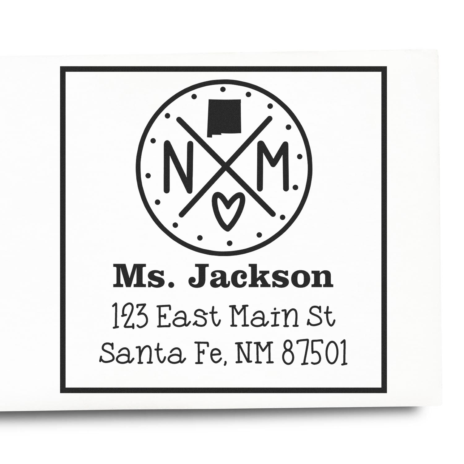 Wood Handle New Mexico State Cross Customizable Home Address Stamp