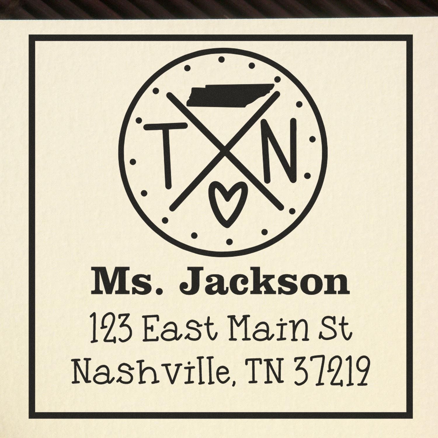 Self-Inking Tennessee State Cross Customizable Home Address for Envelopes Stamper