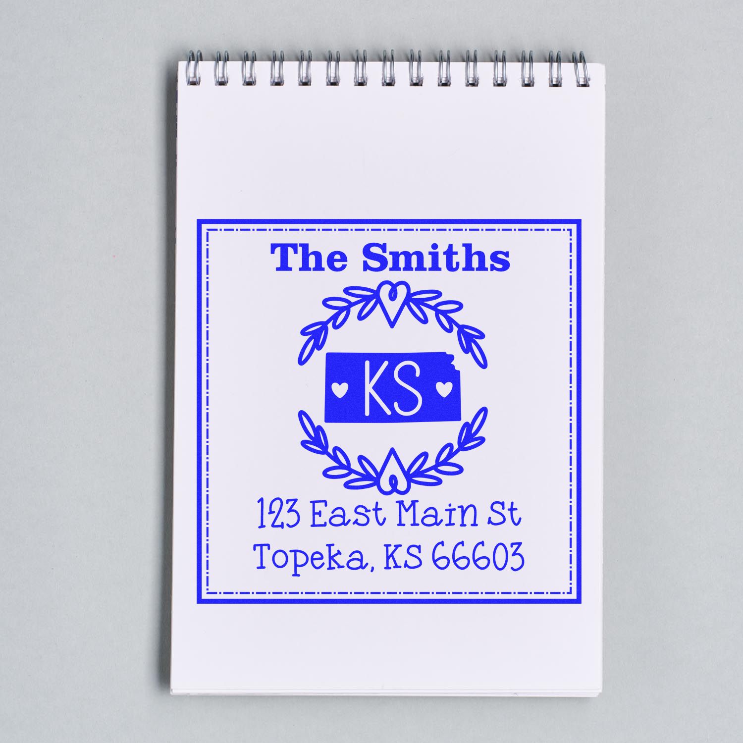 PSI Pre-Inked Kansas State Wreath Custom-Made Mail Address Stamper