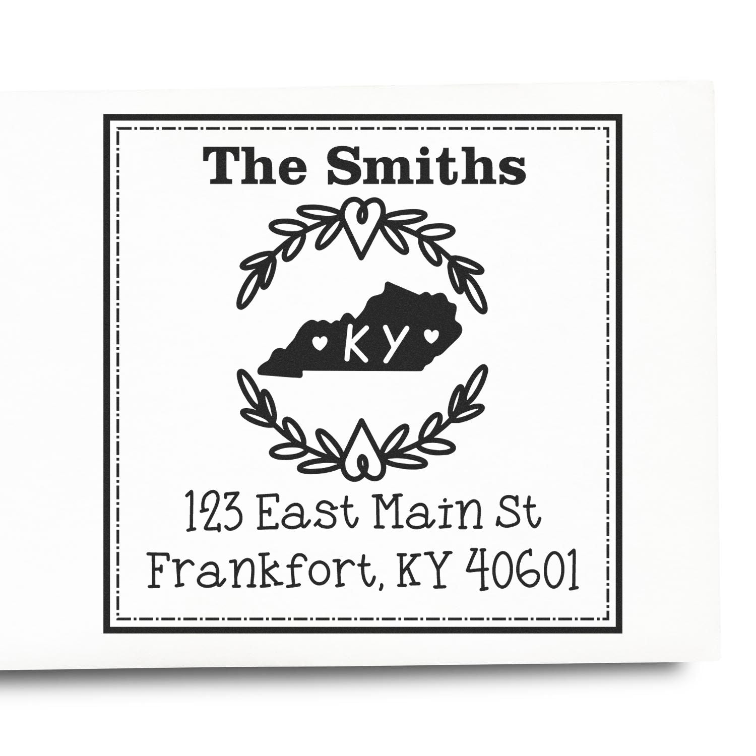 Slim Kentucky State Wreath Custom-Made Address Label Stamper