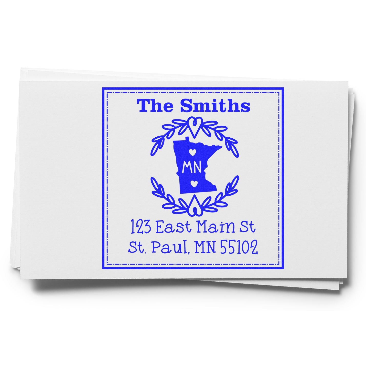 PSI Pre-Inked Minnesota State Wreath Custom-Made Home Address for Envelopes Rubber Stamp