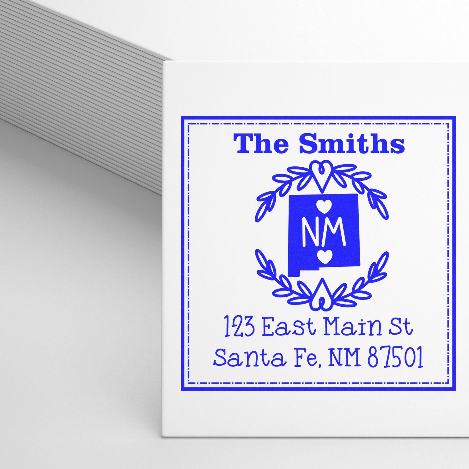 Slim New Mexico State Wreath Personalized Mail Stamp