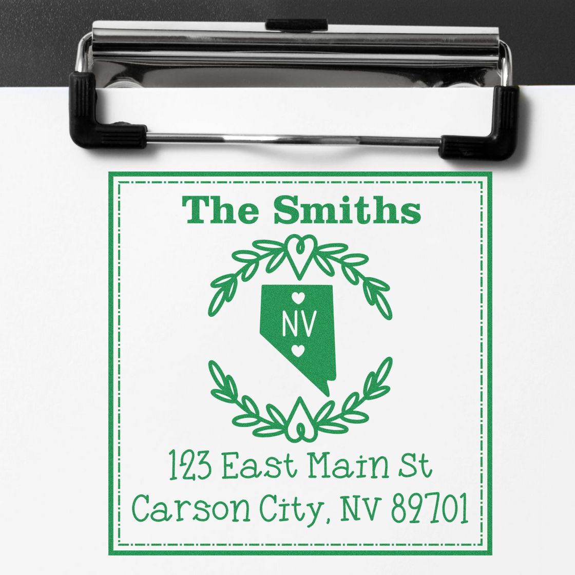 PSI Pre-Inked Nevada State Wreath Personalized Address Stamper