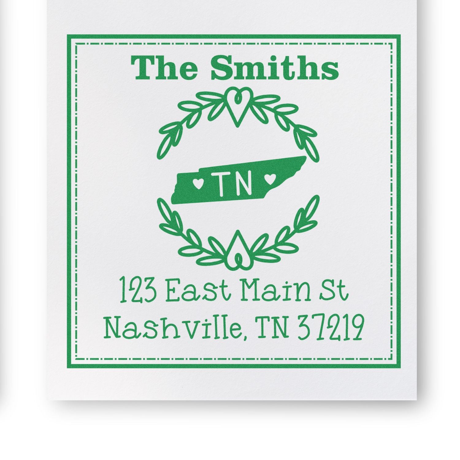 Self-Inking Tennessee State Wreath Personalized Name and Address Stamper