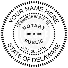 Delaware Round Notary Stamp Imprint Example