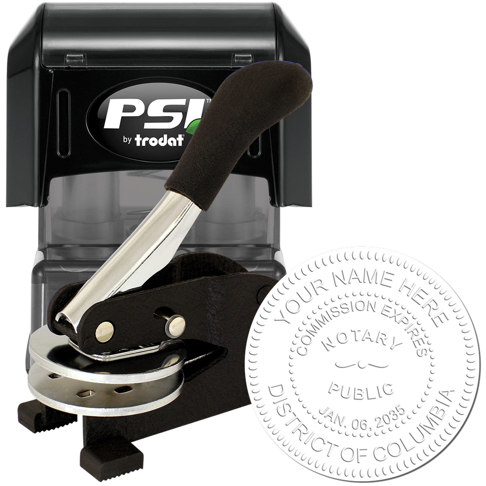 District of Columbia Notary Seal and District of Columbia Notary Stamp Kit, Desk Seal and Pre-Inked Notary Stamp