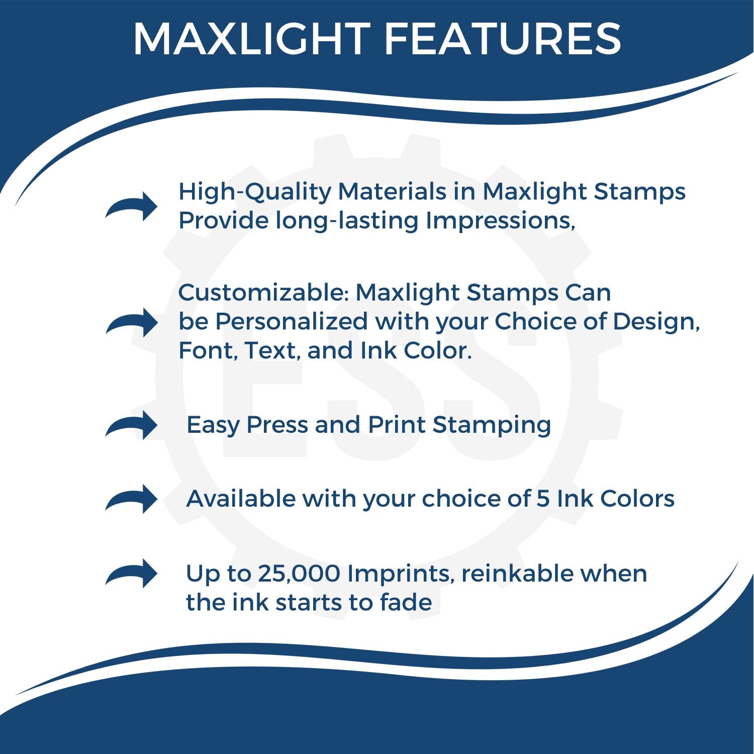 Premium MaxLight Pre-Inked Arkansas Architectural Stamp