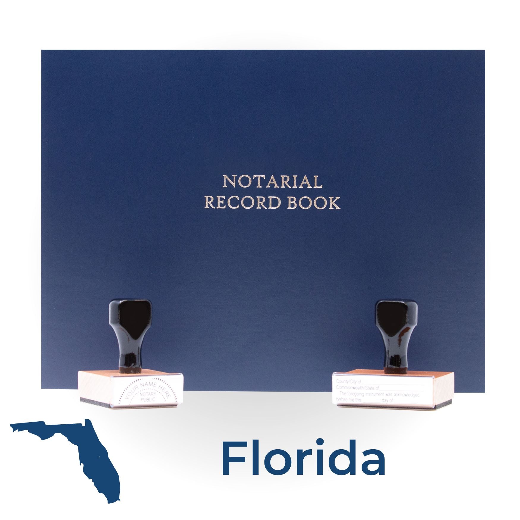 Florida Round Notary Kit with Rubber Stamps