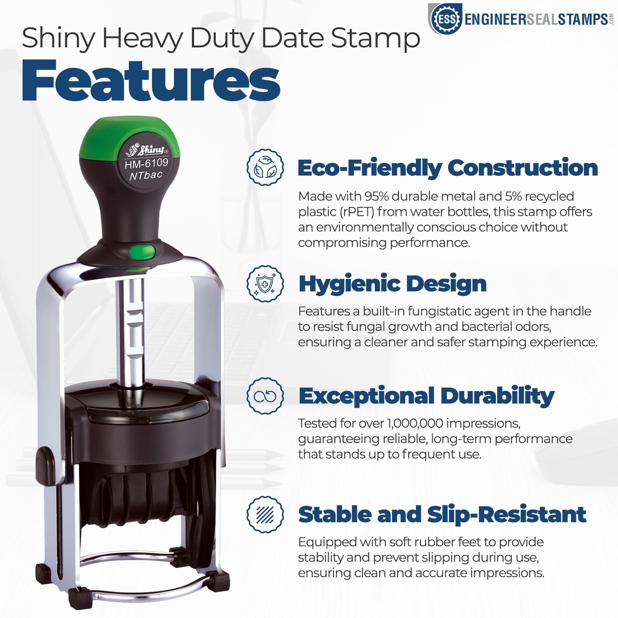 Shiny Heavy Duty Date Stamp 1-3/4 Diameter
