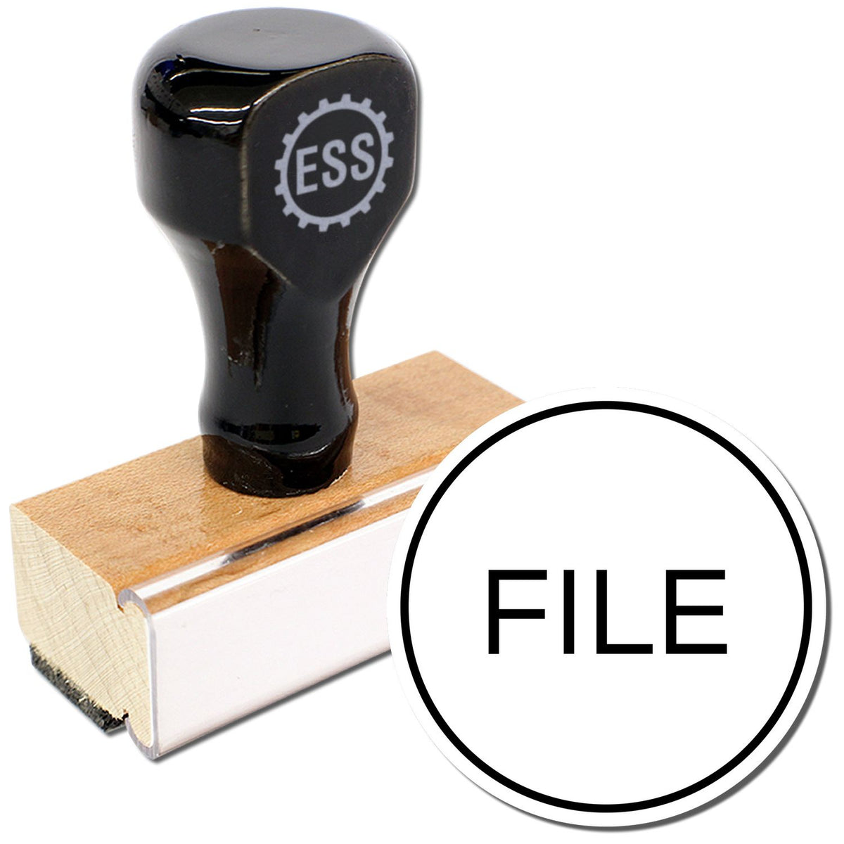 Round File Rubber Stamp