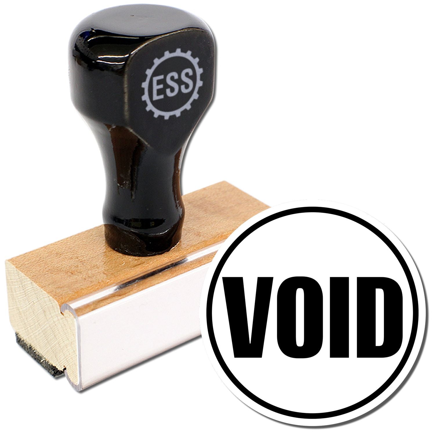 Round Void Rubber Stamp featuring a sleek black design, ideal for marking documents, crafting, and office use. Perfect for creating custom impressions.