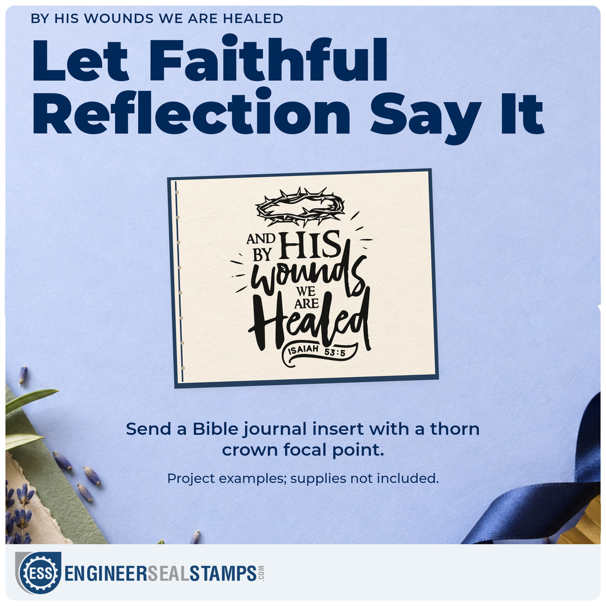 A finished handmade project stamped with the Self-Inking By His Wounds We Are Healed Stamp, ideal for good friday programs.