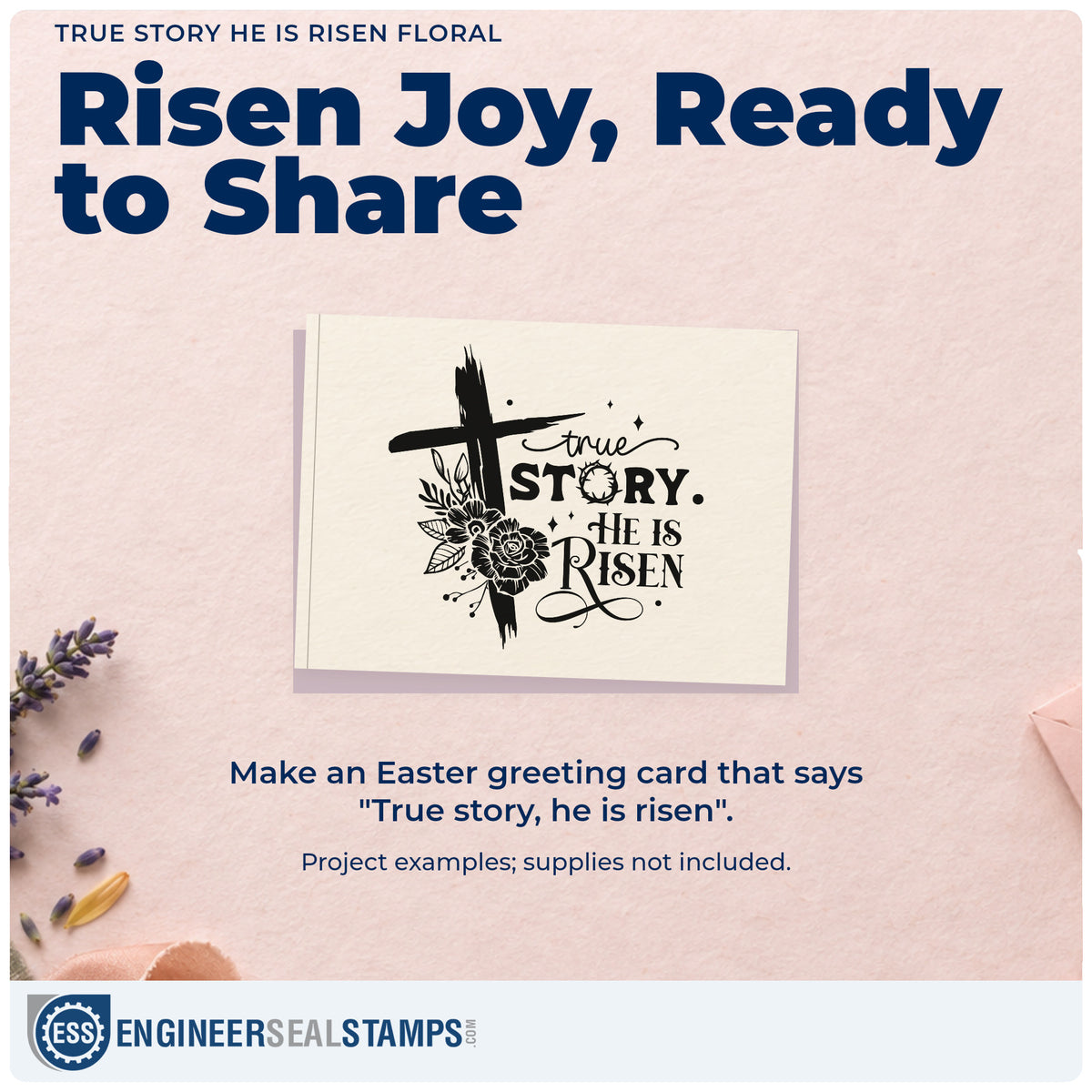 A finished handmade project stamped with the True Story, He Is Risen Premium Wooden Stamp - Vintage Pro, ideal for basket tags.