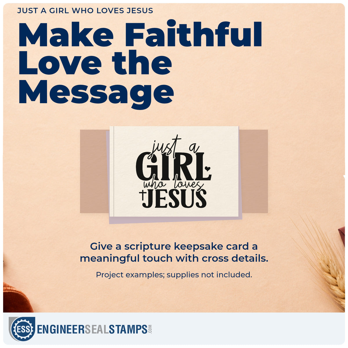 A finished handmade project stamped with the Just A Girl Who Loves Jesus Stamp – Slim Pre-Inked, ideal for birthday gift tags.