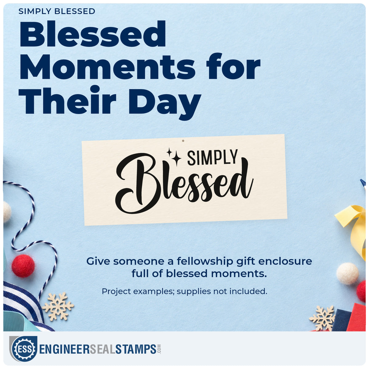 A finished handmade project stamped with the Simply Blessed With Sparkles Rubber Stamp – Duo Hand, ideal for thanksgiving place cards.