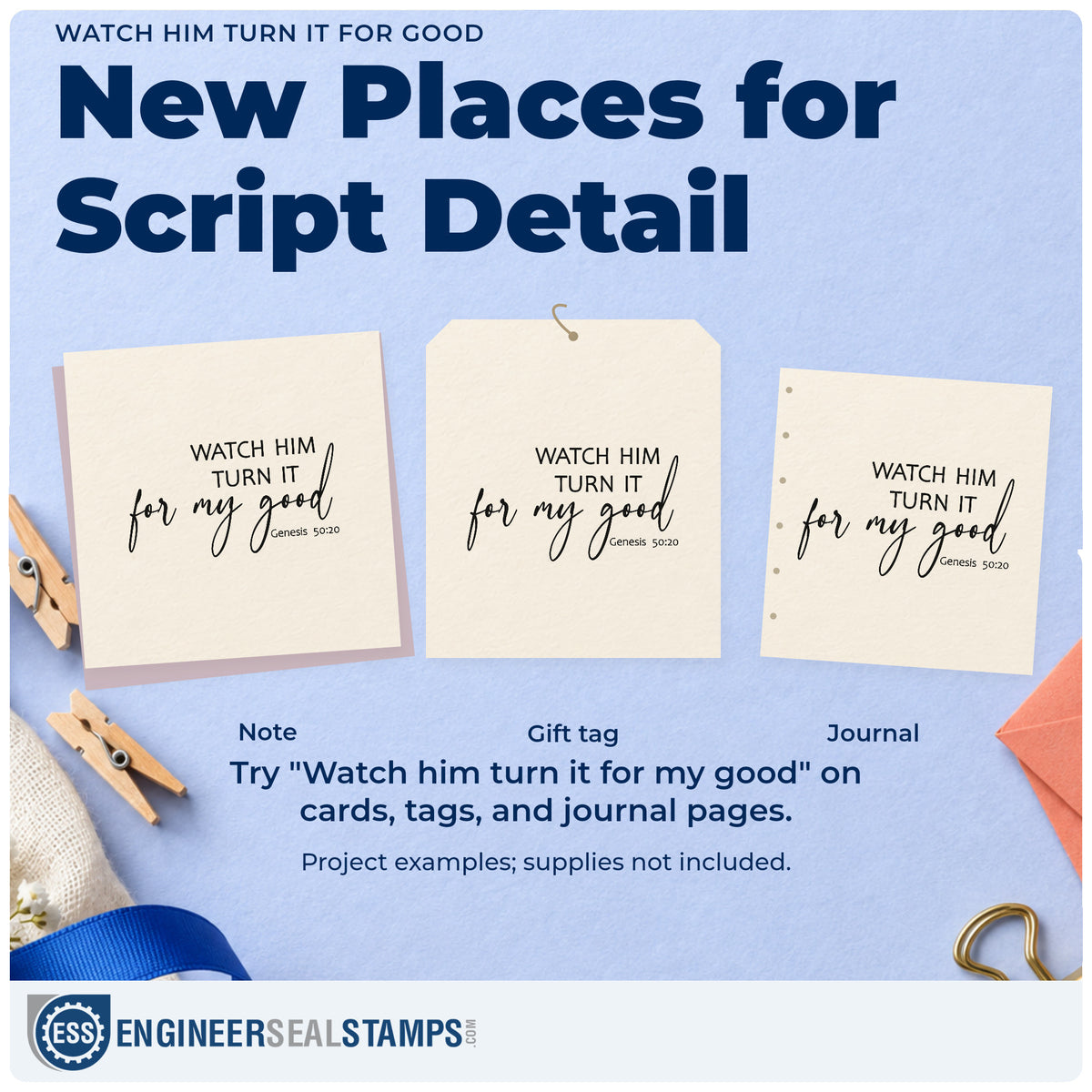 Three project examples made with the Self-Inking Watch Him Turn It For Good Stamp, including rebuild scrapbooks.