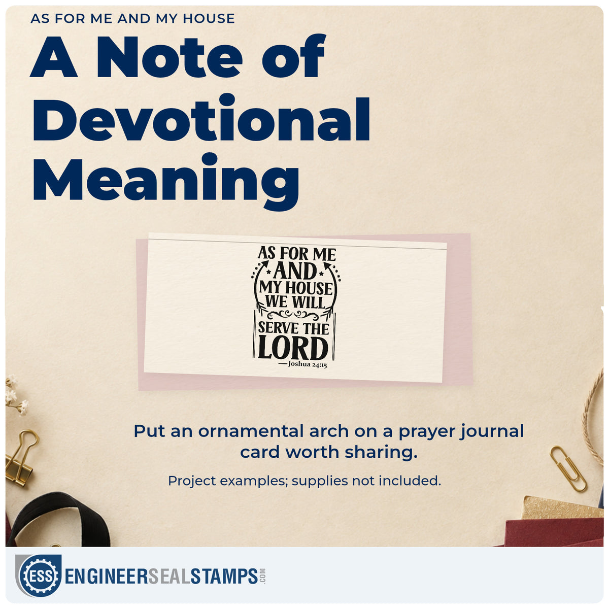 A finished handmade project stamped with the As For Me And My House, We Will Serve The Lord Hand Stamp – Duo, ideal for front door signs.