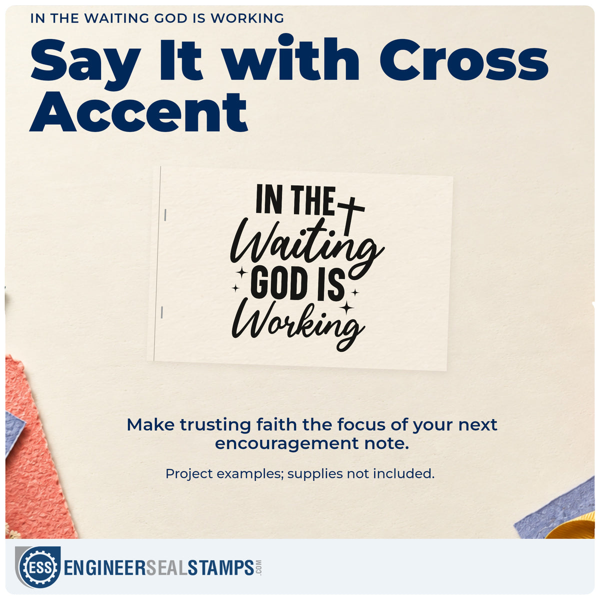 A finished handmade project stamped with the In The Waiting God Is Working Stamp – Self-Inking, ideal for adoption journey gifts.