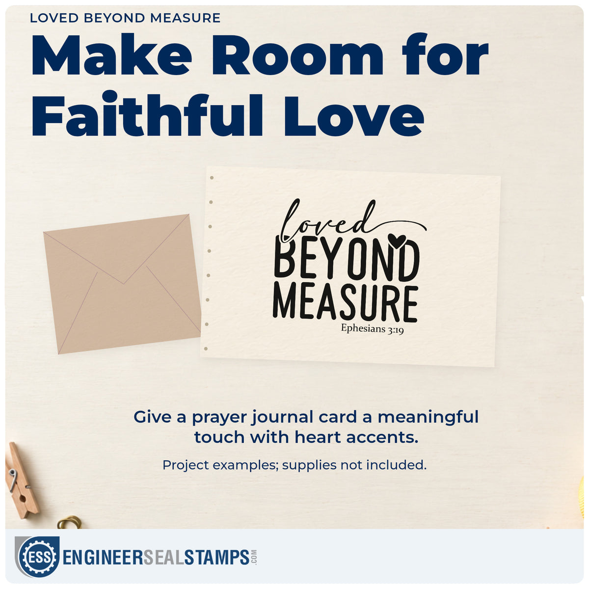 A finished handmade project stamped with the Loved Beyond Measure Hand Stamp – Duo, ideal for growth chart crafts.