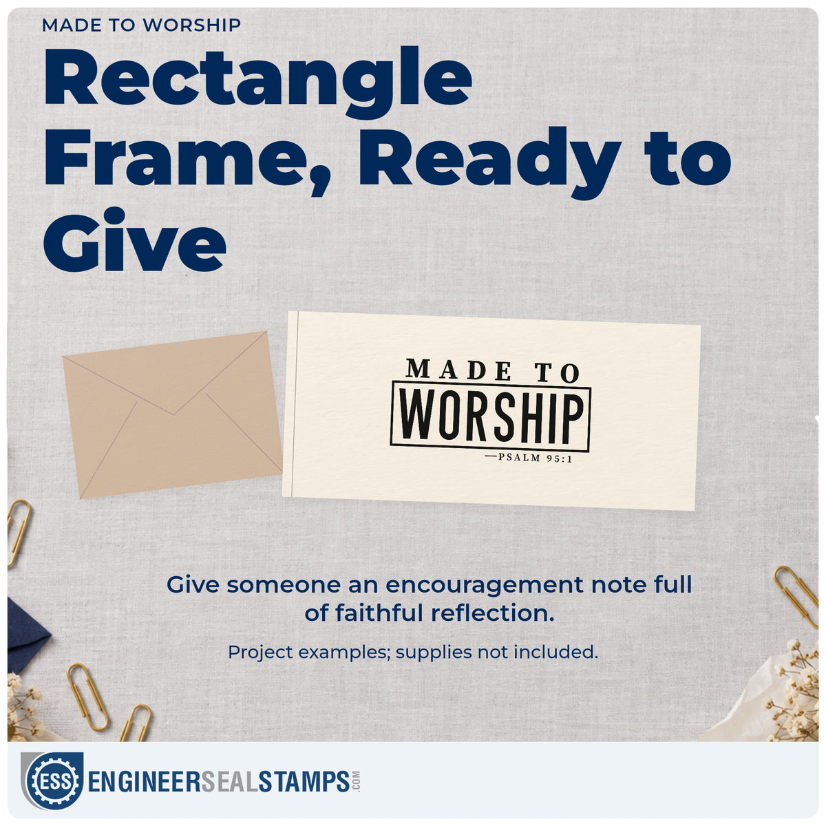 A finished handmade project stamped with the Made To Worship Frame Accent Stamp – Duo Hand, ideal for leader thank-you gifts.