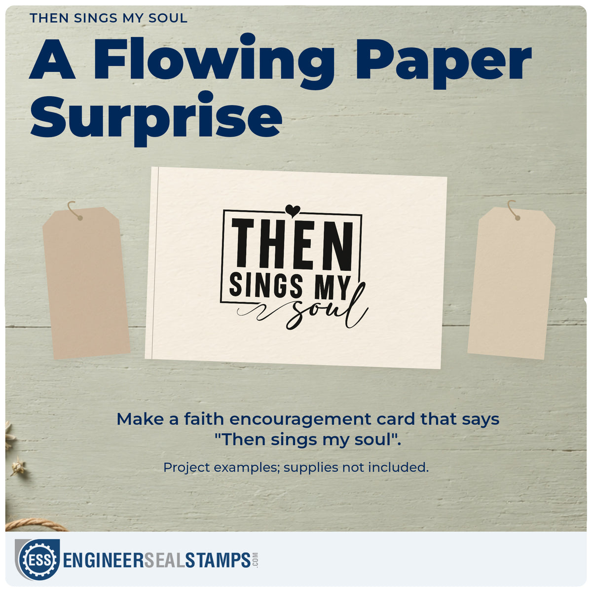 A finished handmade project stamped with the Then Sings My Soul With Hearts Self-Inking Stamp, ideal for choir retirement gifts.