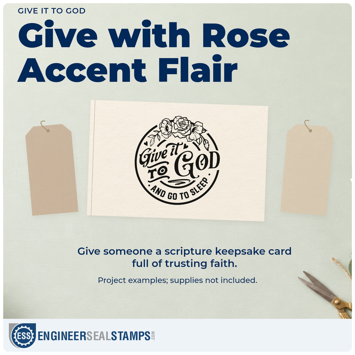 A finished handmade project stamped with the Give It To God And Go To Sleep Slim Pre-Inked Stamp, ideal for pillow spray gifts.
