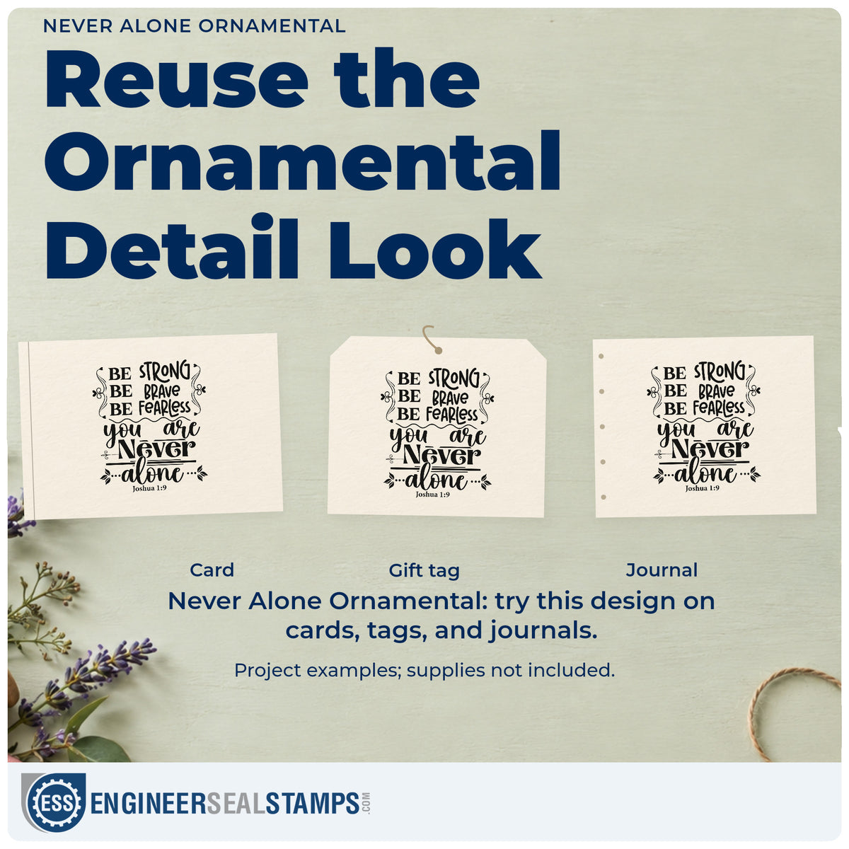 Three project examples made with the Never Alone Ornamental Arrow Rubber Stamp – Duo Hand, including brave kid pages.