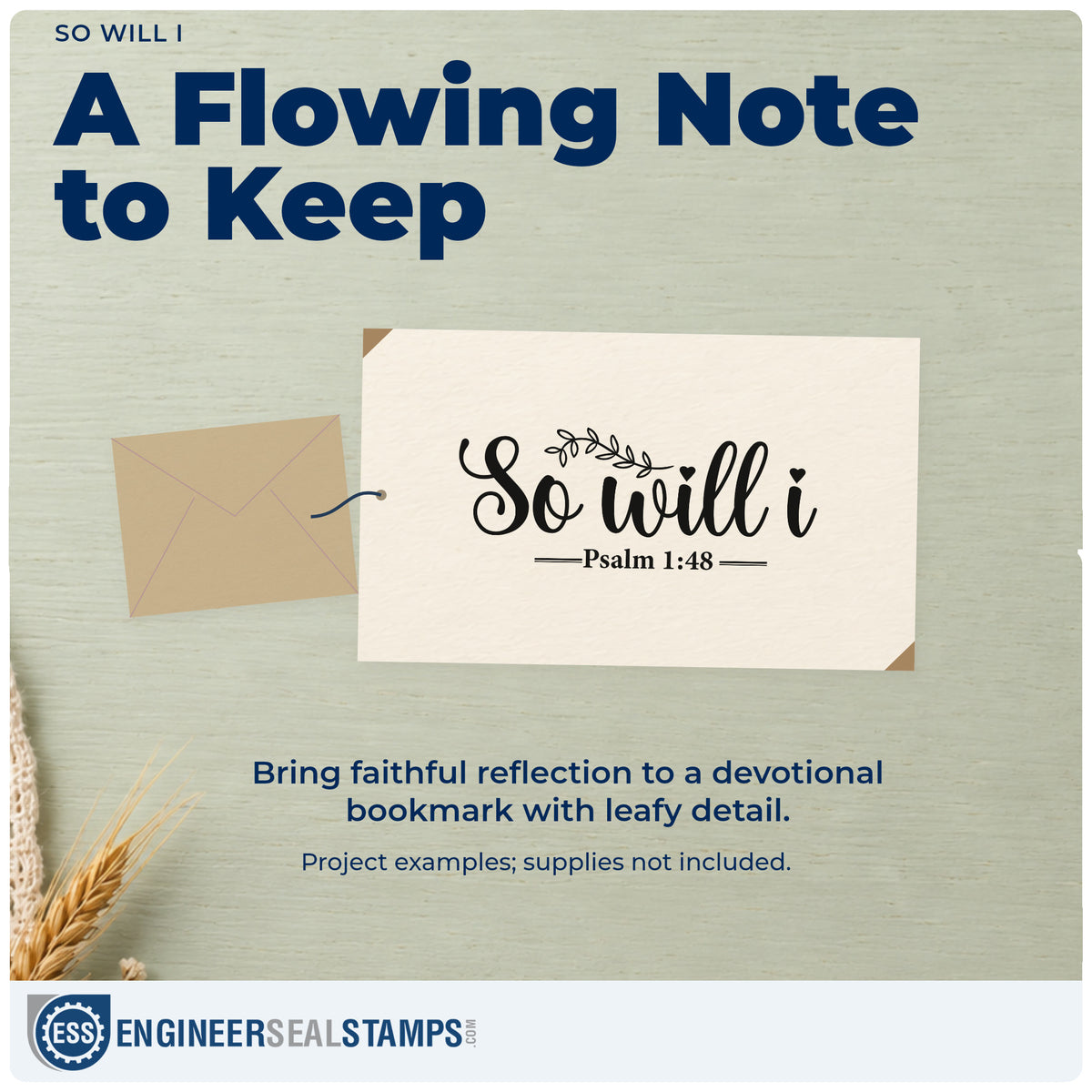 A finished handmade project stamped with the So Will I Premium Wood-Mounted Stamp - Vintage Pro, ideal for worship team gifts.
