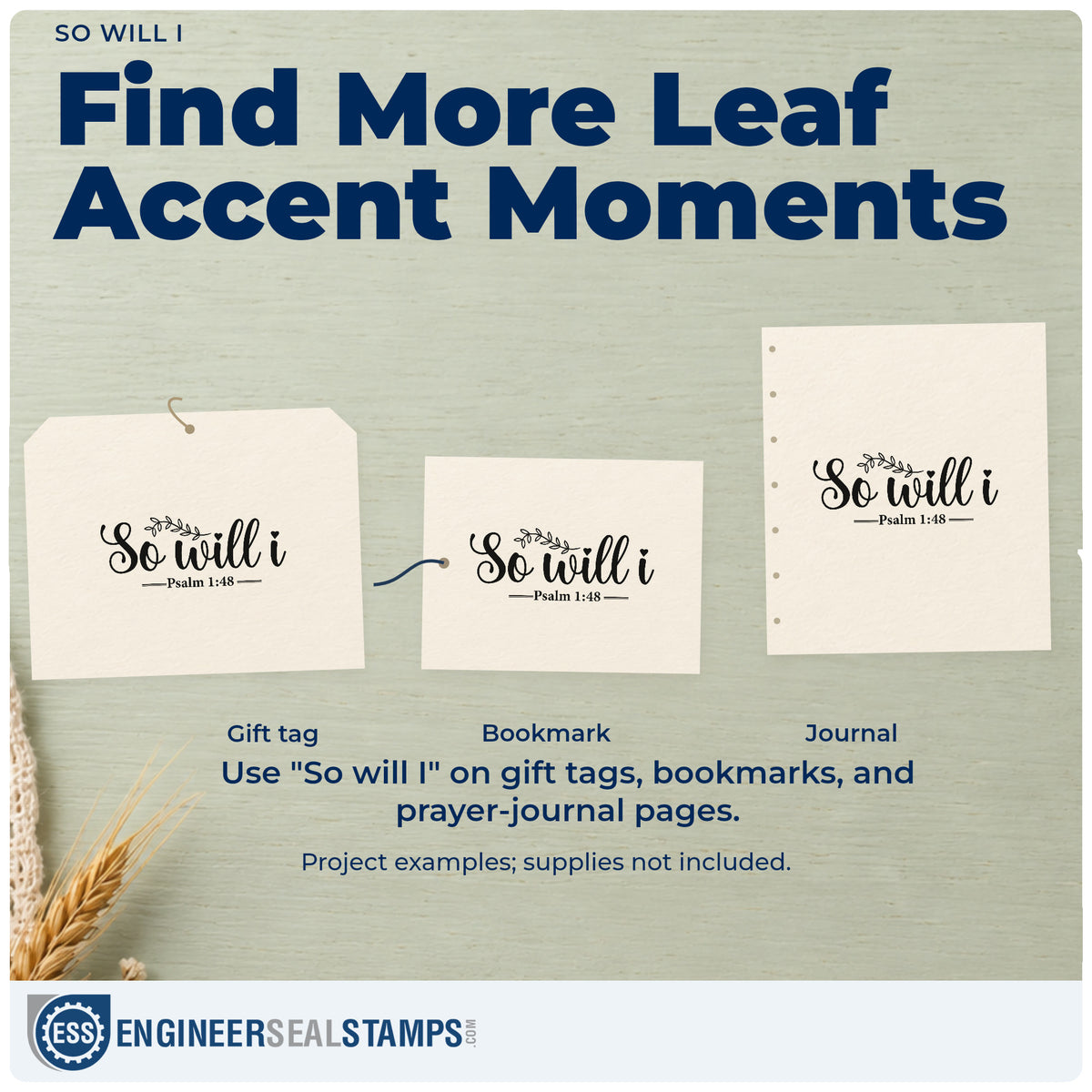 Three project examples made with the So Will I Stamp – Self-Inking, including worship night pages.