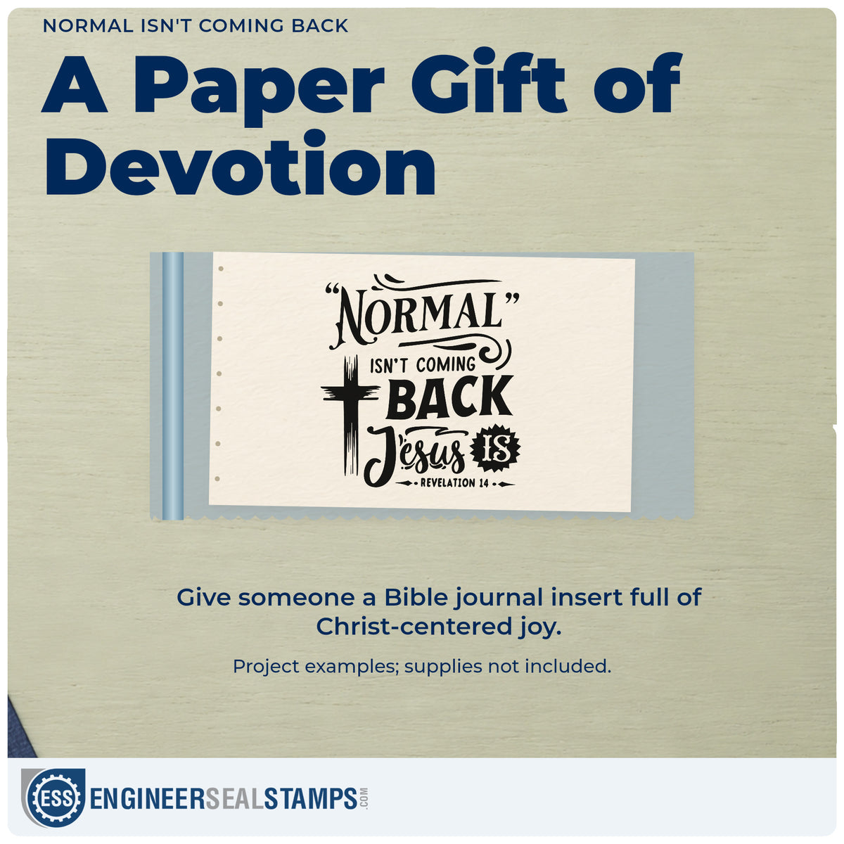 A finished handmade project stamped with the Normal Isn't Coming Back Premium Wooden Stamp - Vintage Pro, ideal for prophecy class pages.