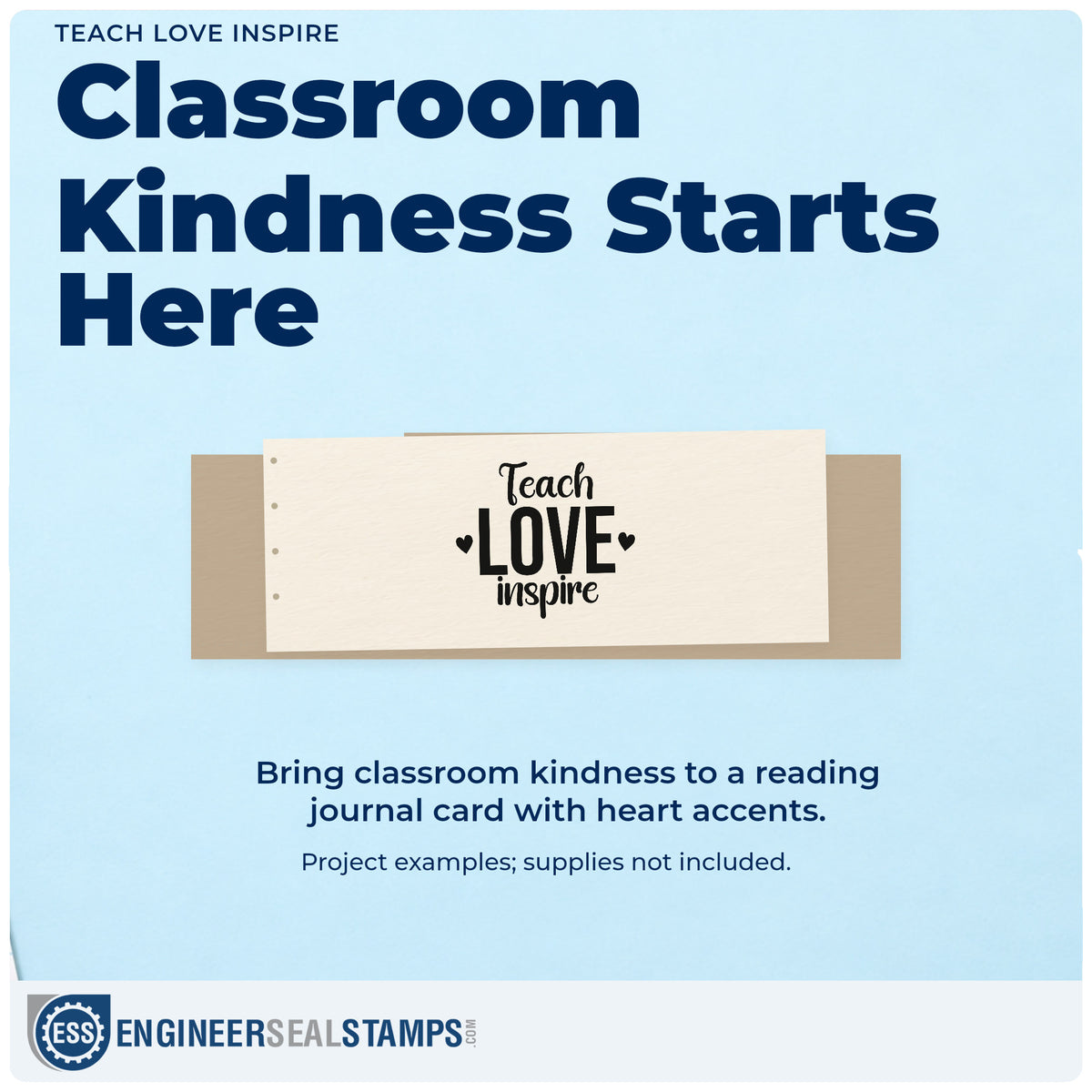 A finished handmade project stamped with the Teach Love Inspire Duo Hand Stamp, ideal for mentorship gift tags.