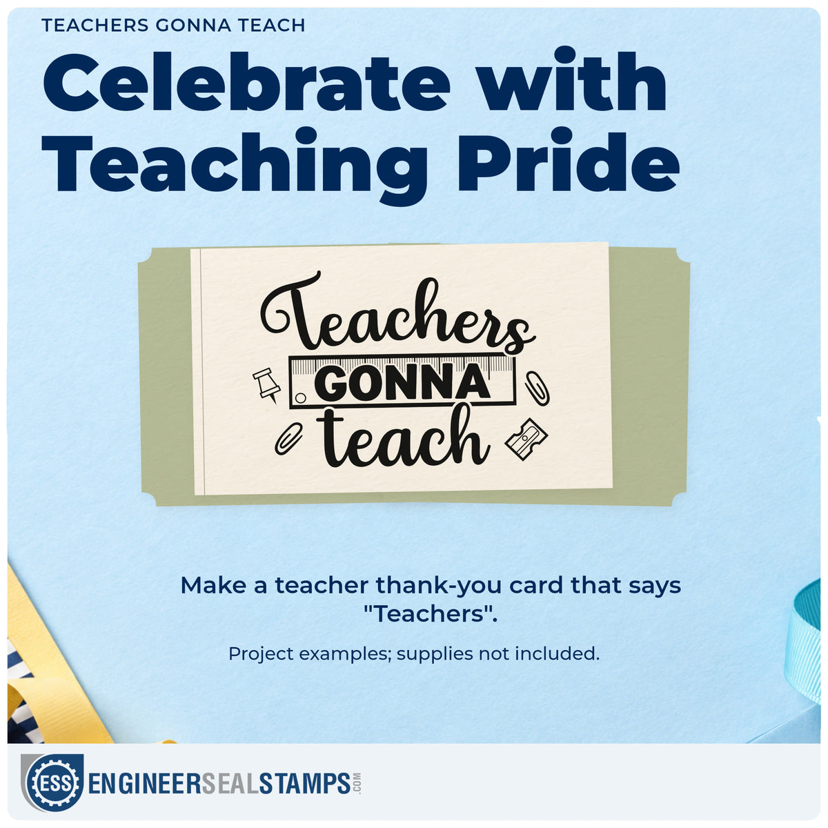 A finished handmade project stamped with the Teachers Gonna Teach Rubber Stamp – Duo Hand, ideal for clip board tags.