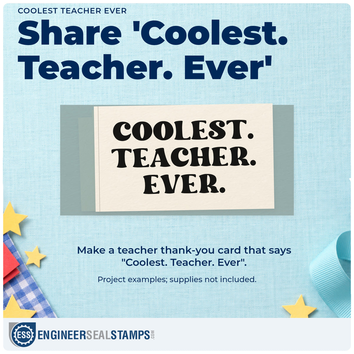A finished handmade project stamped with the Coolest Teacher Ever Pre-Inked Stamp – Slim, ideal for vote result tags.