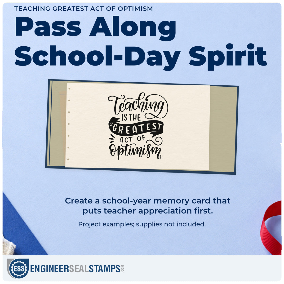 A finished handmade project stamped with the Teaching Greatest Act Of Optimism Rubber Stamp – Duo Hand, ideal for new year tags.