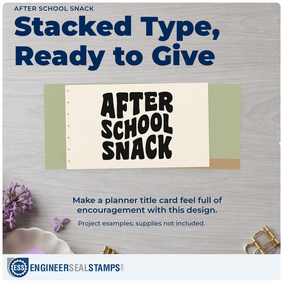 A finished handmade project stamped with the After School Snack Hand Stamp – Duo, ideal for snack club tags.