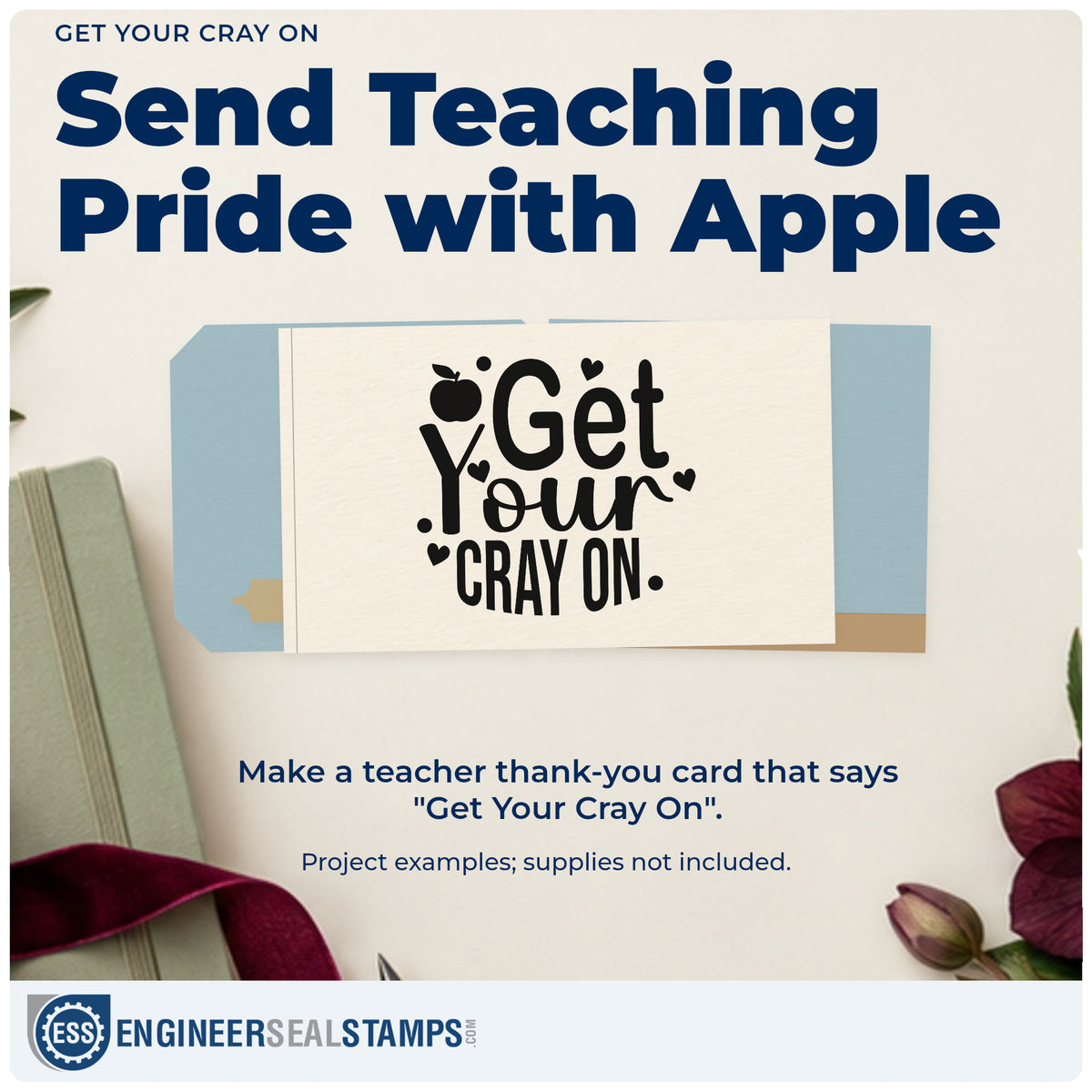 A finished handmade project stamped with the Get Your Cray On Premium Wooden Stamp – Vintage Pro, ideal for crayon pack tags.