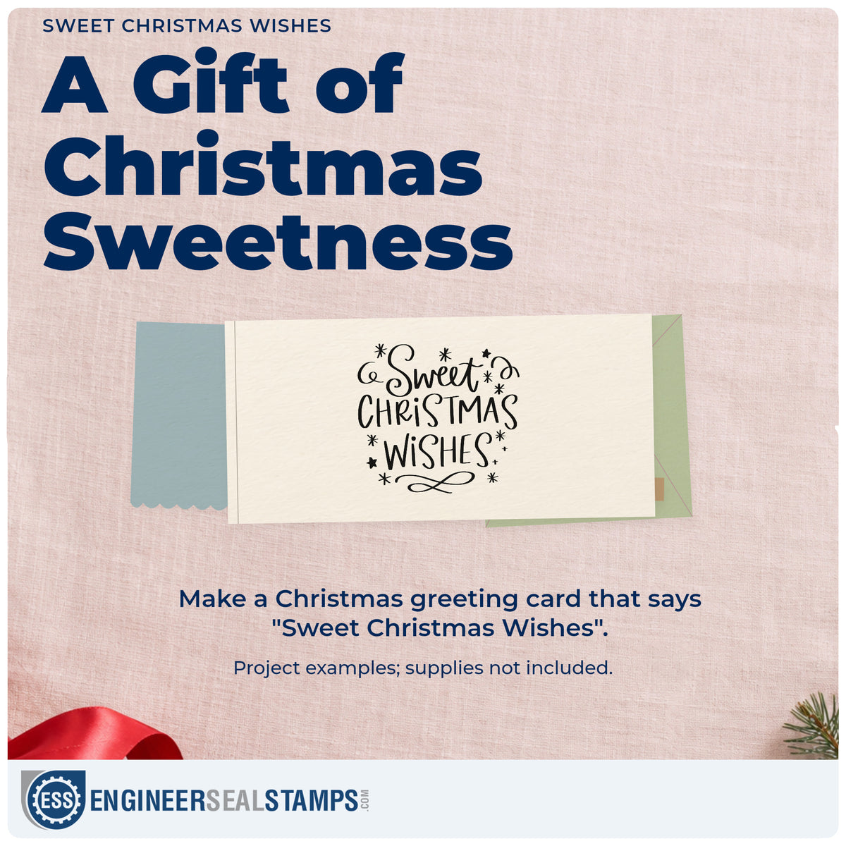 A finished handmade project stamped with the Sweet Christmas Wishes Snowflakes Stamp – PSI Pre-Inked, ideal for candy shop album page.