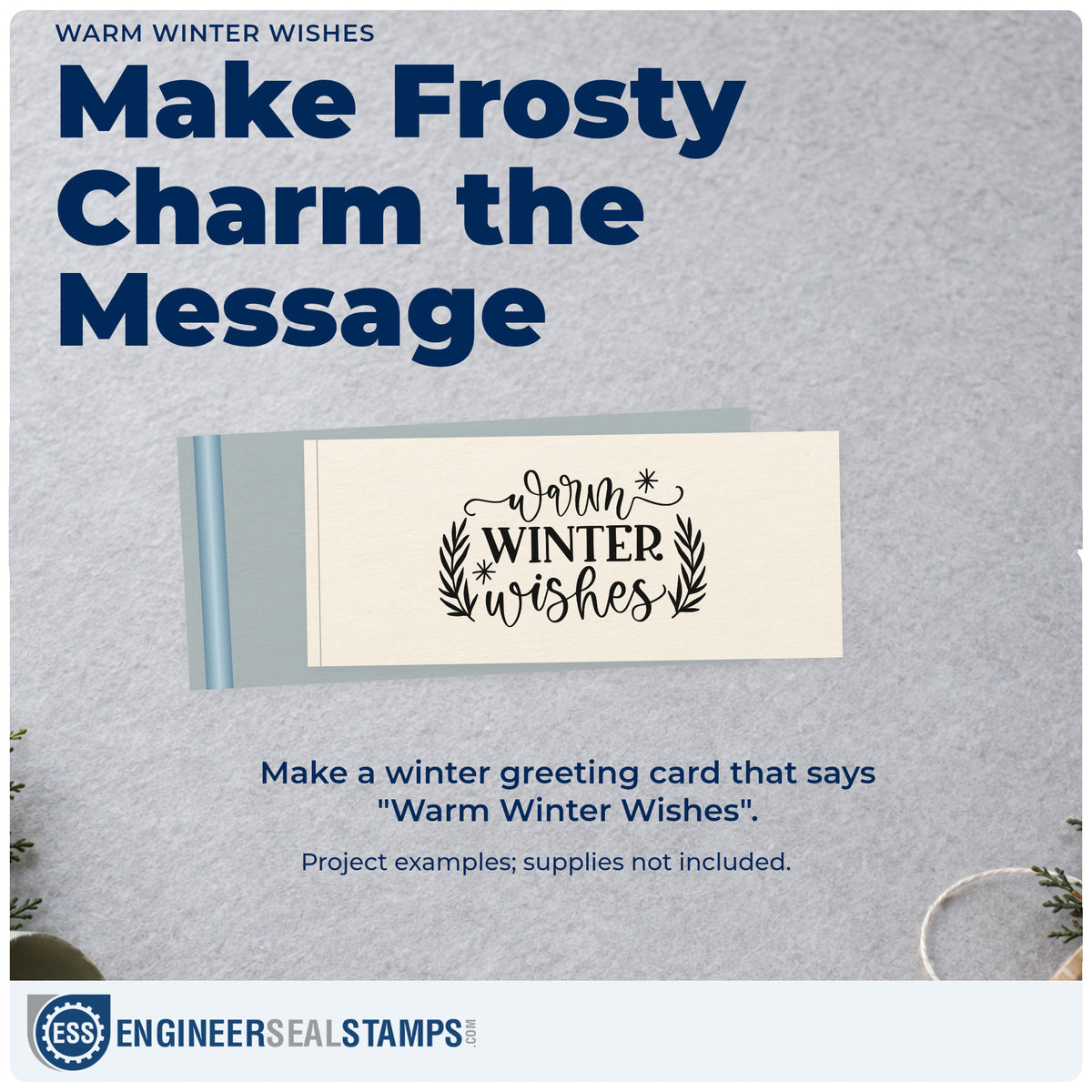 A finished handmade project stamped with the Warm Winter Wishes Pine Motif Rubber Stamp – Duo Hand, ideal for sent mail album page.