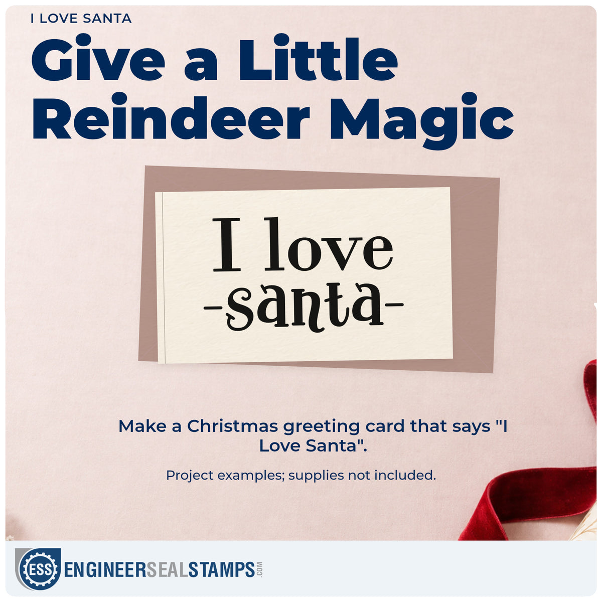 A finished handmade project stamped with the I Love Santa Stamp – Self-Inking, ideal for figurine album page.