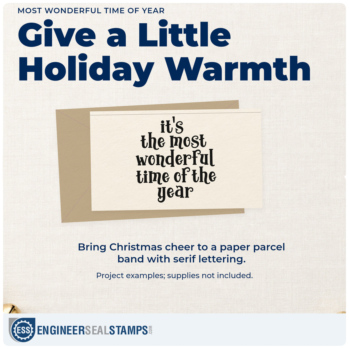 A finished handmade project stamped with the Most Wonderful Time Of Year Stamp – PSI Pre-Inked, ideal for travel album page.