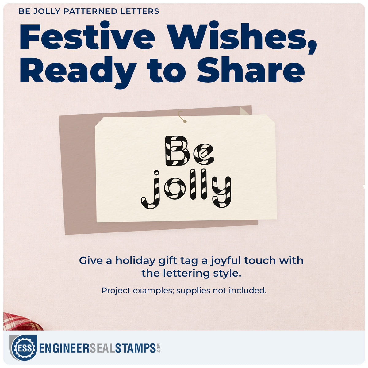 A finished handmade project stamped with the Duo Hand Be Jolly Patterned Letters Lettering Rubber Stamp, ideal for sweet shop album.