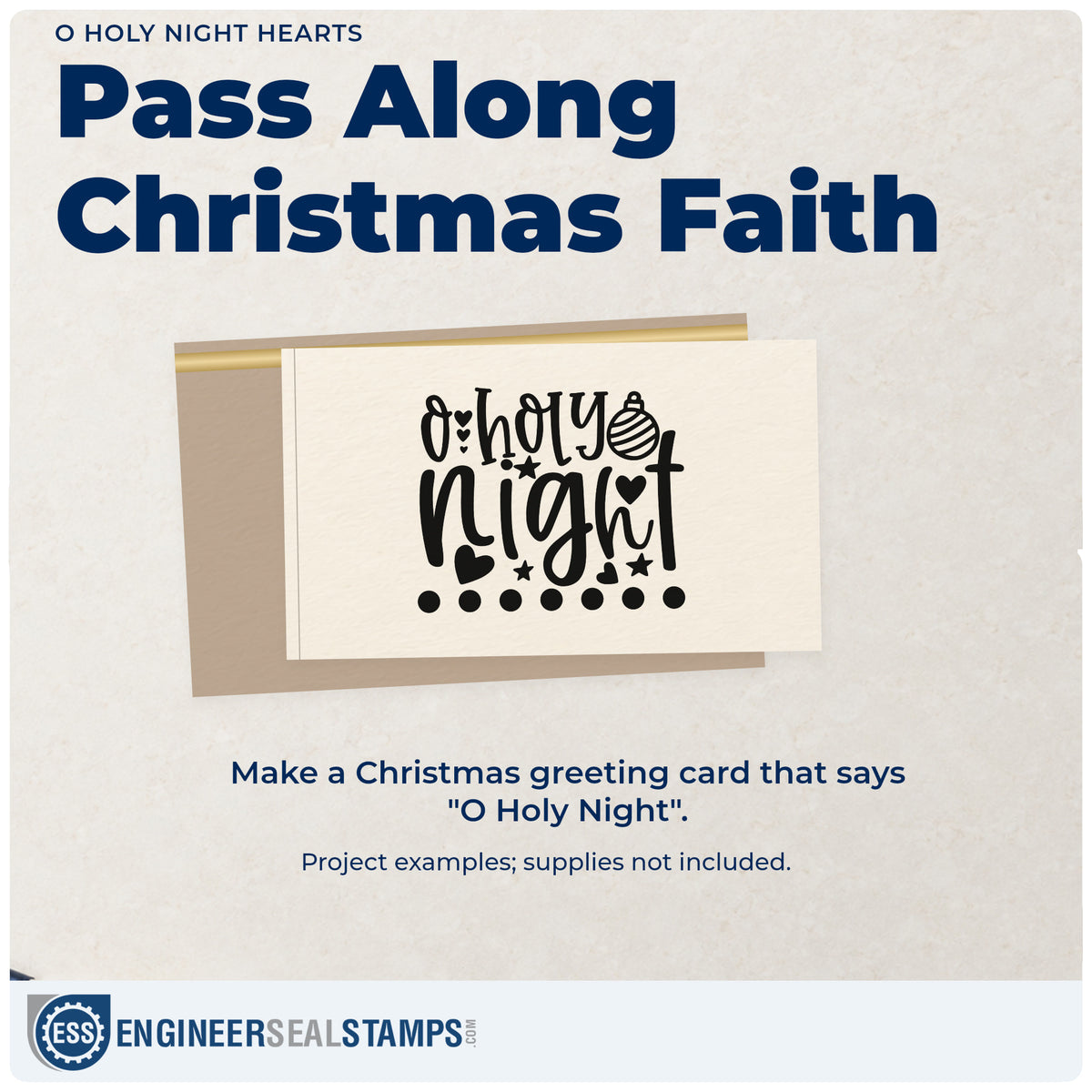 A finished handmade project stamped with the O Holy Night Self-Inking Stamp, ideal for ornament album page.