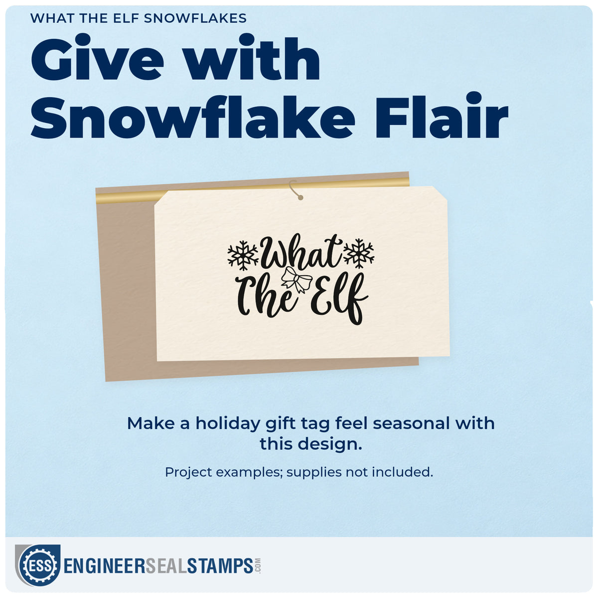 A finished handmade project stamped with the What The Elf Snowflakes Bow Accent Pre-Inked Stamp – PSI, ideal for chaos album page.