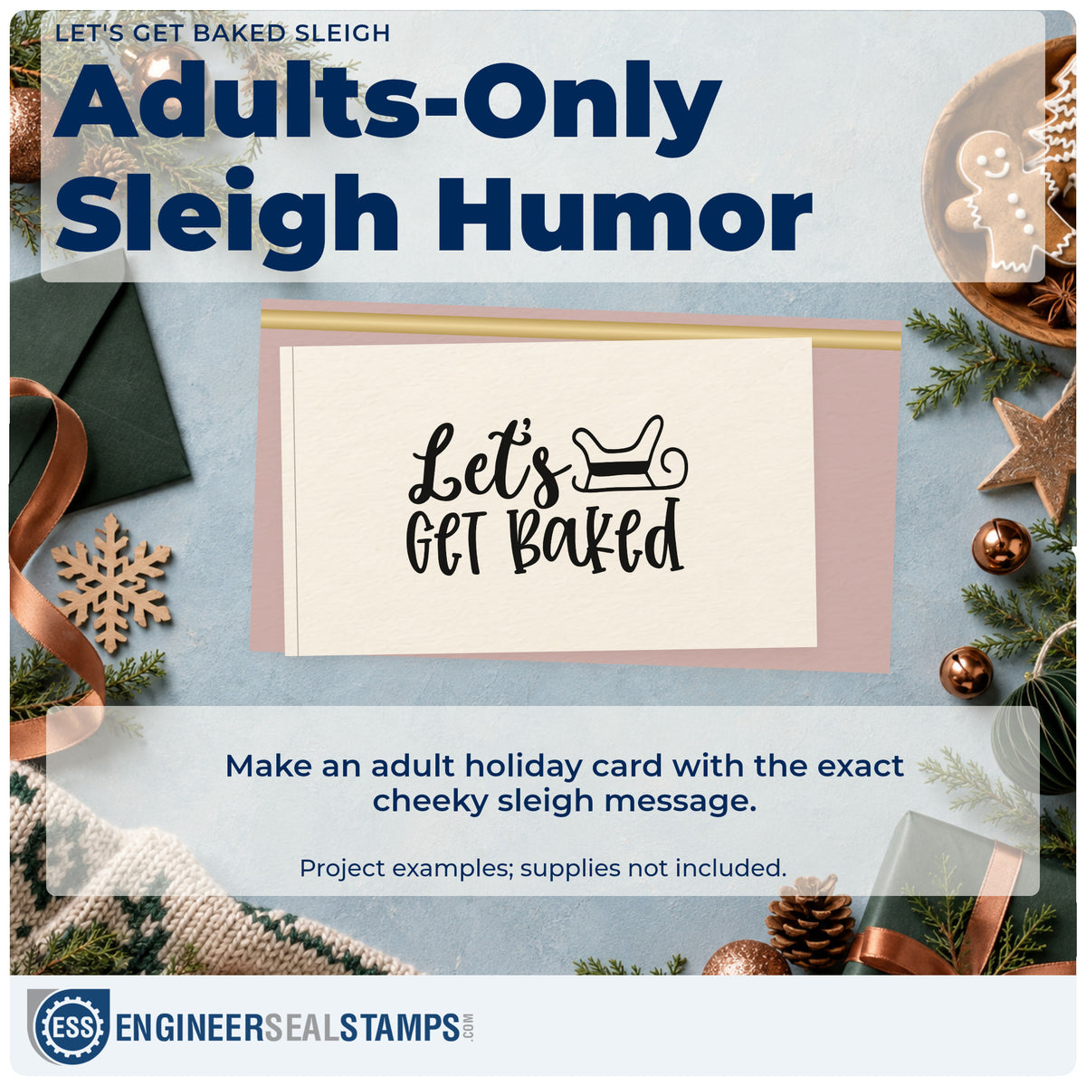 A finished handmade project stamped with the Let's Get Baked Sleigh Hand Stamp – Duo, ideal for road trip album page.