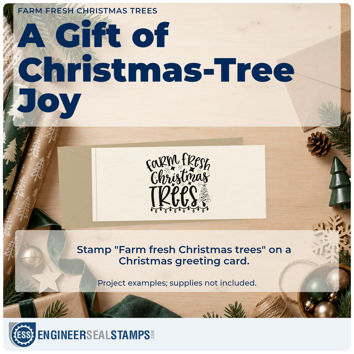 A finished handmade project stamped with the Farm Fresh Christmas Trees Stamp – Self-Inking, ideal for lot at night album.