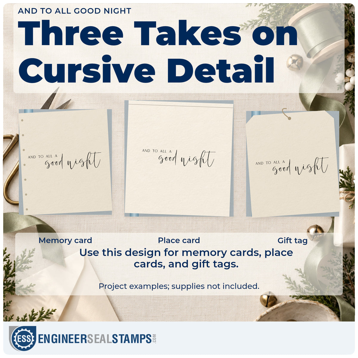 Three project examples made with the And To All Good Night Pre-Inked Stamp – PSI, including night log sheet.
