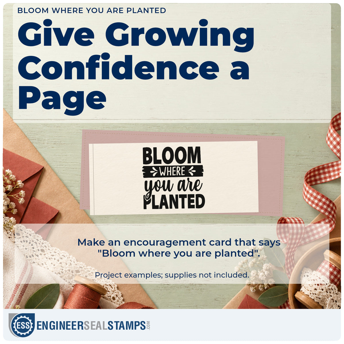 A finished handmade project stamped with the Bloom Where You Are Planted Leaf Accents Stamp – Self-Inking, ideal for plant album page.