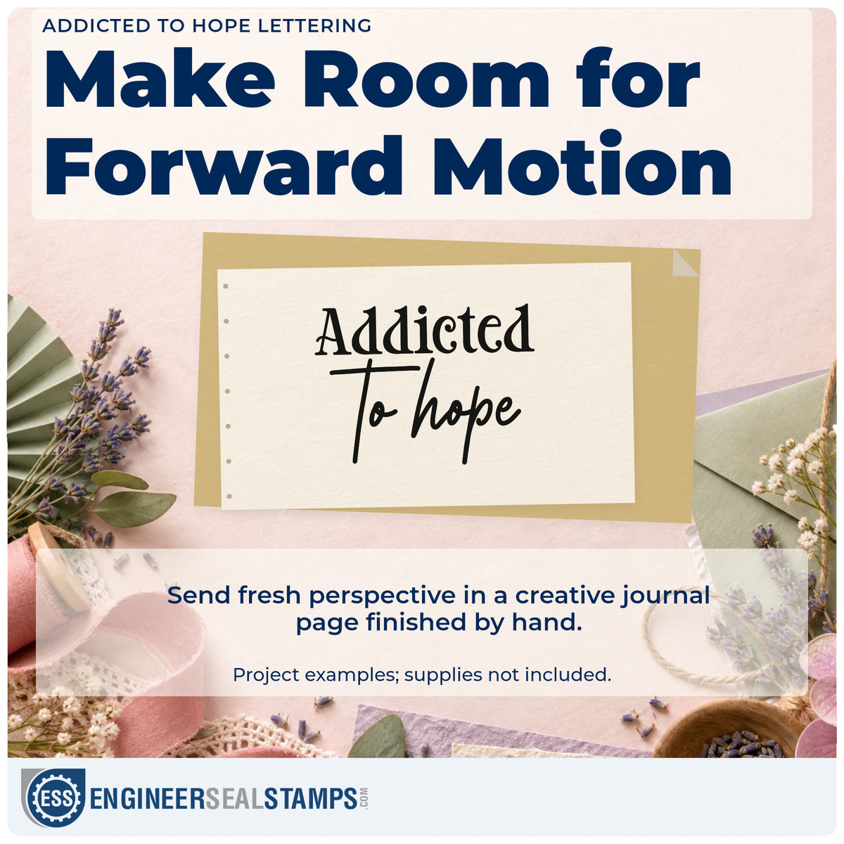 A finished handmade project stamped with the Addicted To Hope Lettering Hand Stamp – Duo, ideal for fishing album page.