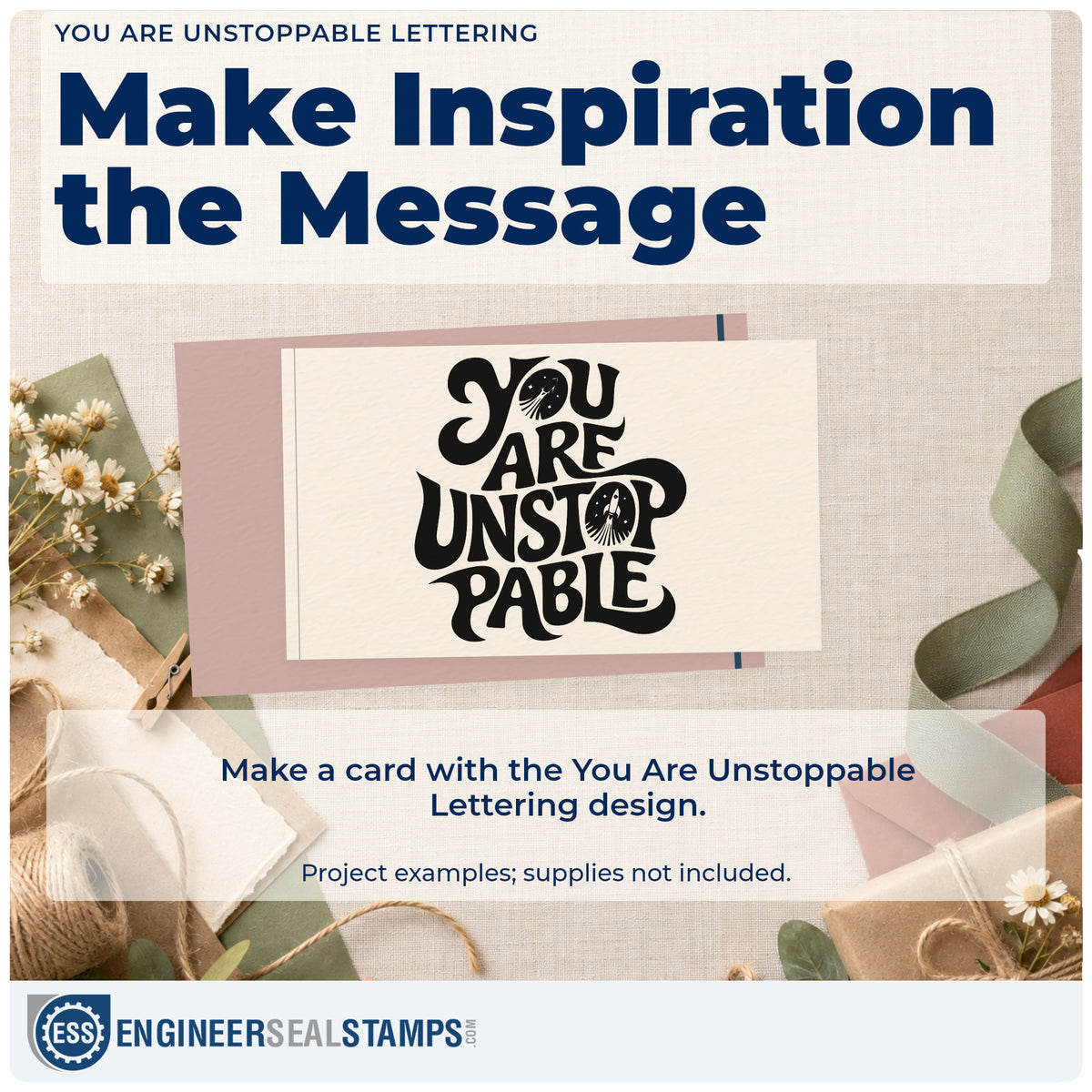 A finished handmade project stamped with the You Are Unstoppable Rubber Stamp – Duo Hand, ideal for hockey album page.