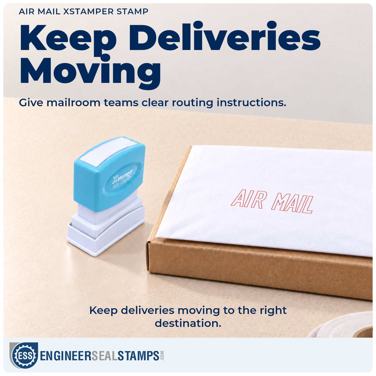 Where the "Air mail" imprint fits in an office document workflow